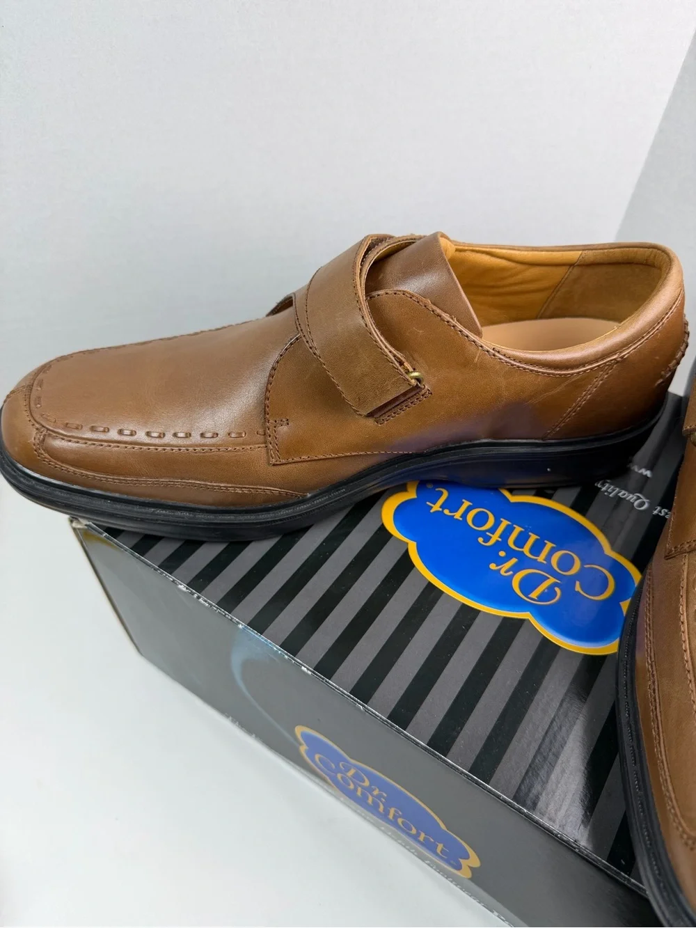 Dr. Comfort 6221 Frank Brown Leather Adjustable Strap Oxford Shoes Men's US 12W